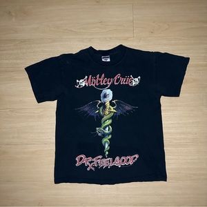 2003 Motley Crue Dr Feelgood Winterland T-Shirt Mens Small Black Distressed